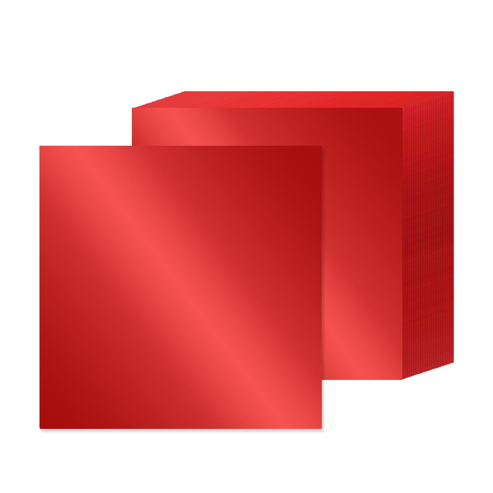 15 Sheets Red Metallic Cardstock - 12" x 12", 92lb/250gsm Thick Paper Foil Cardstock Shiny Mirror Paper Glitter for Crafts, Scrapbook, Card Making,