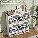 Schuhschrank mit 4 Klappen, Nordischer Schuhschrank Schmal mit 8 Ablageflächen, Schuhkipper Schmal mit 3-fach Höhenverstellbaren Etagen & Anti-Kipp-Vorrichtun, Shoe Cabinet Weiss 100 x 25 x 100.5 cm