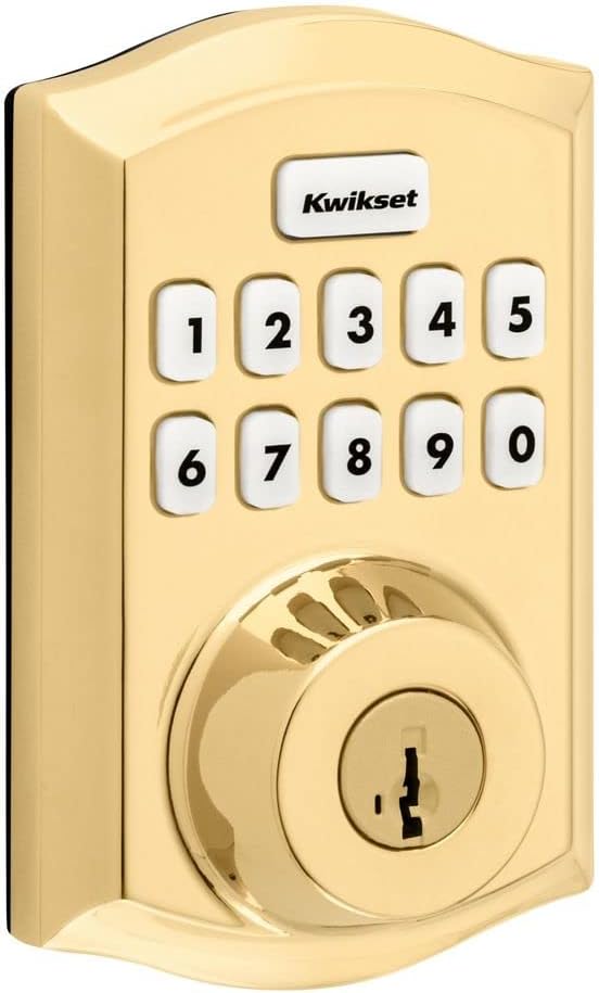 Kwikset Home Connect 620 Smart Lock Deadbolt with Z-Wave Technology, Works with Ring Alarm, Samsung Smartthings and More, Z-Wave Hub Required, Traditional Design in Polished Brass