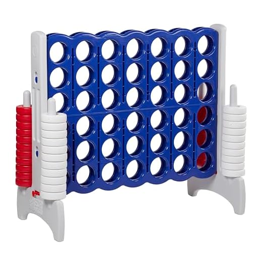 ECR4Kids Jumbo 4-to-Score Giant Game Set, Backyard Games for Kids, Indoor/Outdoor Connect-All-4, Adult and Family Fun Game, 43 Inches Tall, America – Red, White and Blue (Game Only)