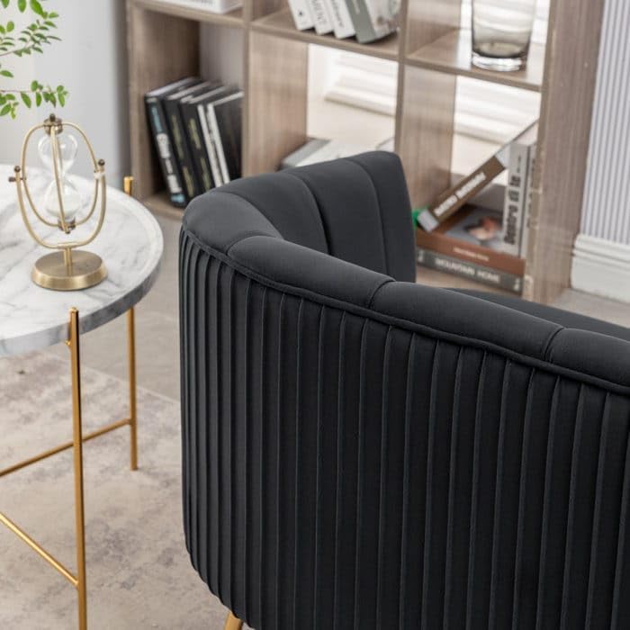 Image of 2-Seater,Loveseat Sofa Couch for Home and Living Room Bedroom & Office and Hallway Sofa (Black)
