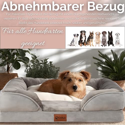 ecosa® Hundebett Waschbar für kleine & mittelgroße Hunde Orthopädisches Hundebett Hundekorb, Katzenbett, Hundekörbchen Hundesofa orthopädische Schaumstoffeinlage abnehmbarem waschbarem Bezug