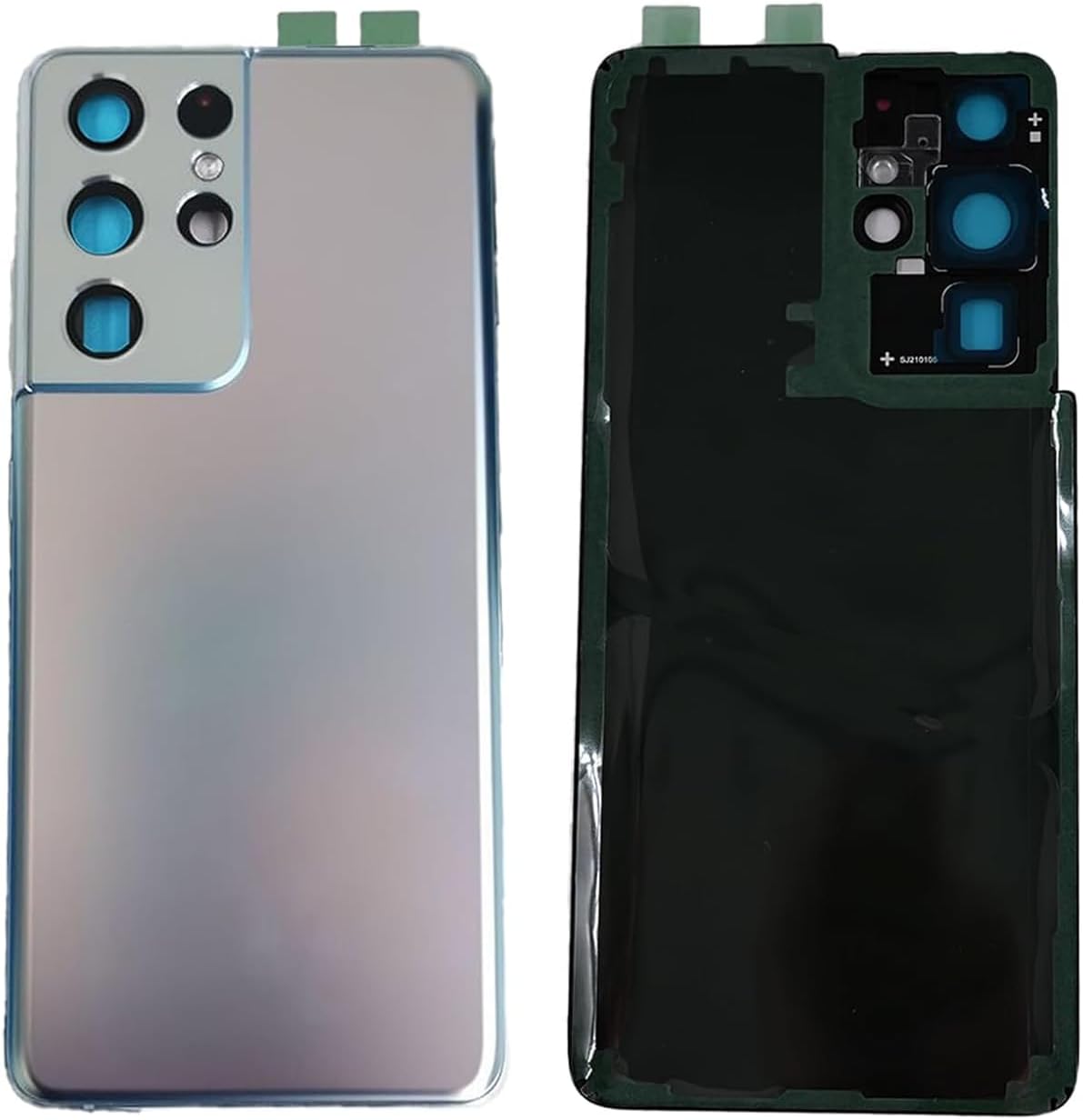 Galaxy S21 Ultra Back Glass Cover Replacement for Samsung Galaxy S21U S21 Ultra 5G SM-G998B G998U G998U1 G998W Housing Door with Camera Glass Lens Pre-Install Tapes + repair Tool Kits (Phantom Silver)
