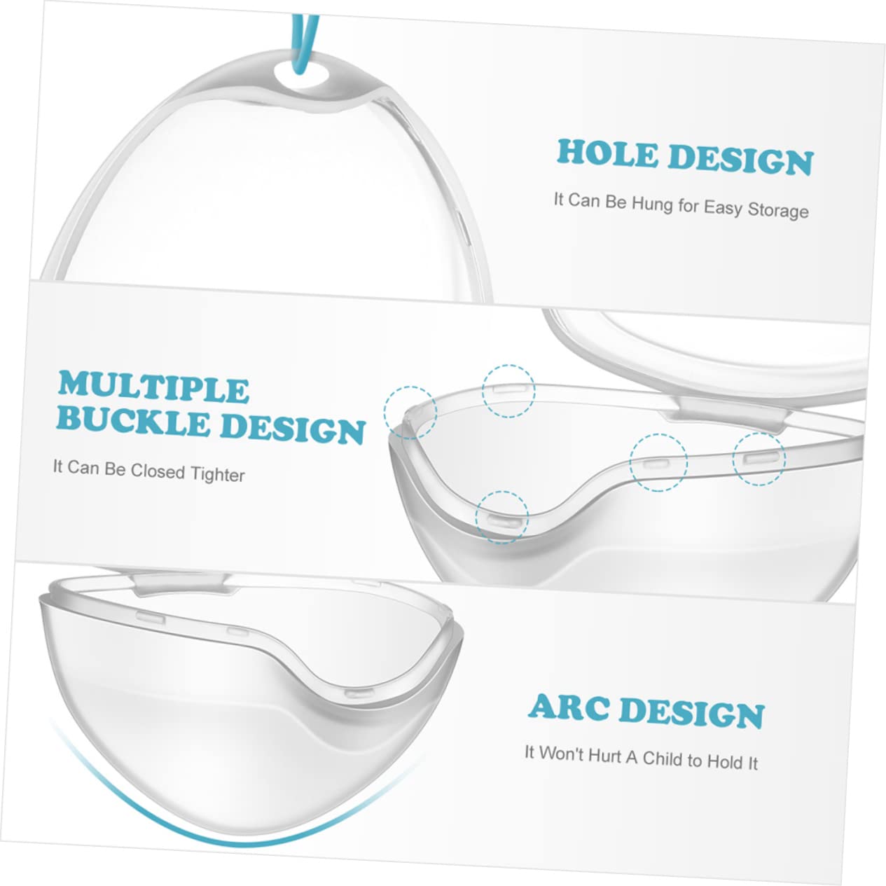 Healeved 12pcs Portable Pacifier Storage Boxes Ropes for Clips and Items Compatible Major Brands