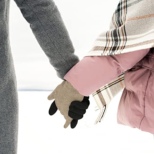 Siledgn 4 Pairs Winter Magic Gloves Stretchy Warm Knit Gloves For Cold Weather Valentines Gift Men Women…… #TOP2