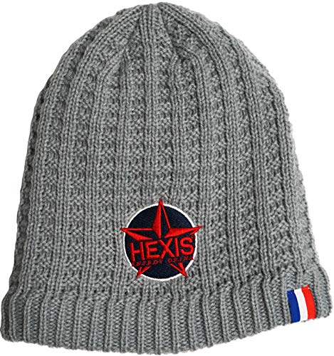 Bonnet gris en maille pour homme et femme