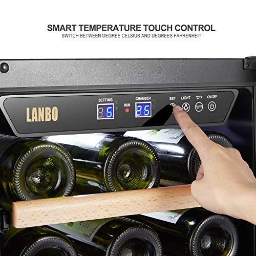 Lanbo 15 Inch Built In Wine Fridge Cooler, 33 Bottles Compressor Wine Cellar #TOP2