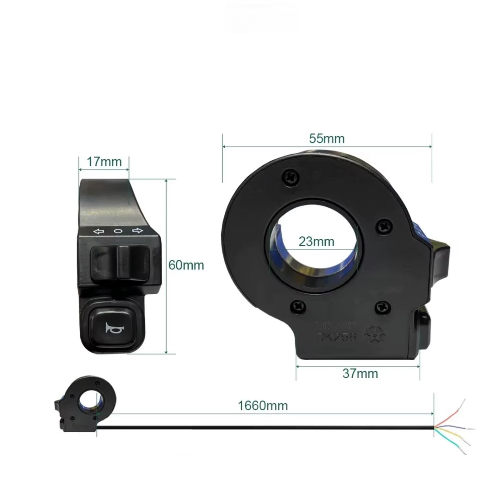 Interruttore Manubrio Moto Da 22mm Per Avvisatore Acustico Universale 2 In 1 On/off Luci Retrofit Scooter Ebike Comando Luci Moto