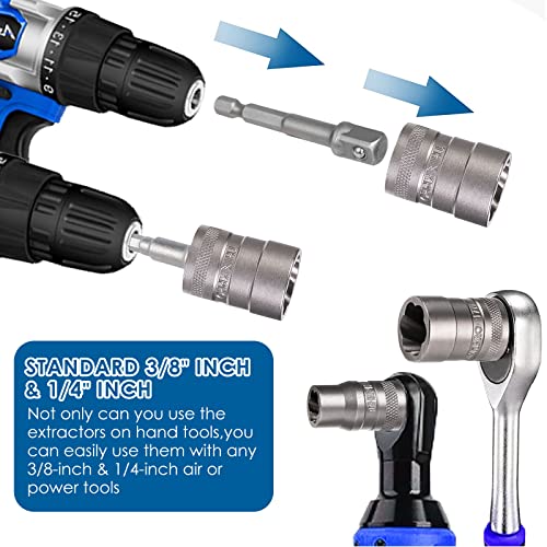 Thinkpro Upgrade Bolt Extractor Set, 32Pcs Impact Bolt & Nut Remover Set, Stripped Lug Nut Remover, Extraction Socket Set For Removing Damaged, Frozen, Rusted, Rounded-Off Bolts, Nuts & Screws #TOP6