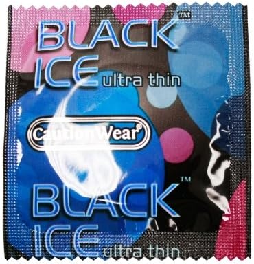 Caution Wear Condoms - Black Ice- 1000pk