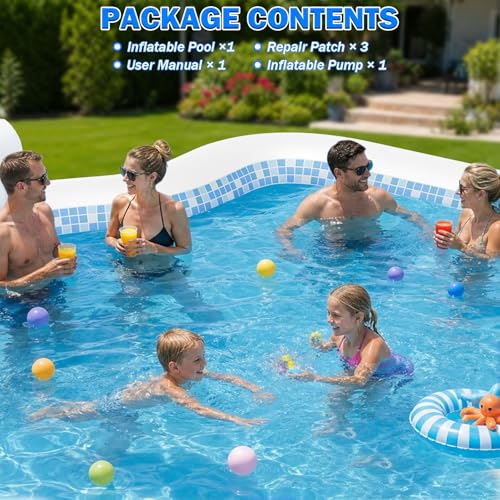 Piscine gonflable rectangulaire grand volume trois boudins - 7
