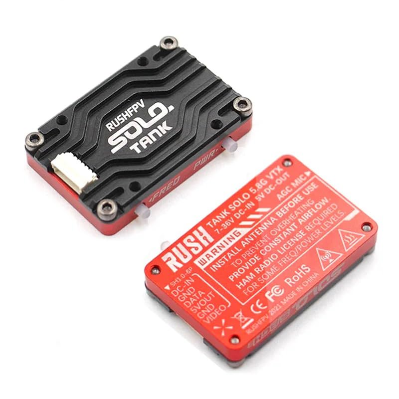 Rush Solo Tank 5.8G VTX Video Transmitter CNC Shell 1.6W High Power Built-in Microphone Heat Dissipation Structure for RC FPV