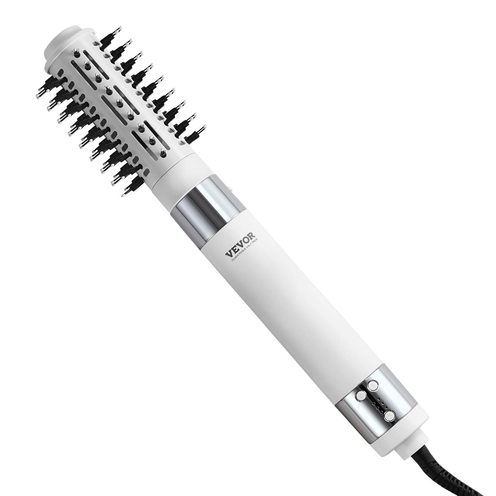 VEVOR Haartrockner, Ionen-Haartrocknerbürste, 110.000 U/min Airstyler mit Oval- & Paddelbürste, 4 Temperatur- & 3-Geschwindigkeits-Föhnbürsten-Styling-Tool für Trocknen, Volumengebendes Glätten