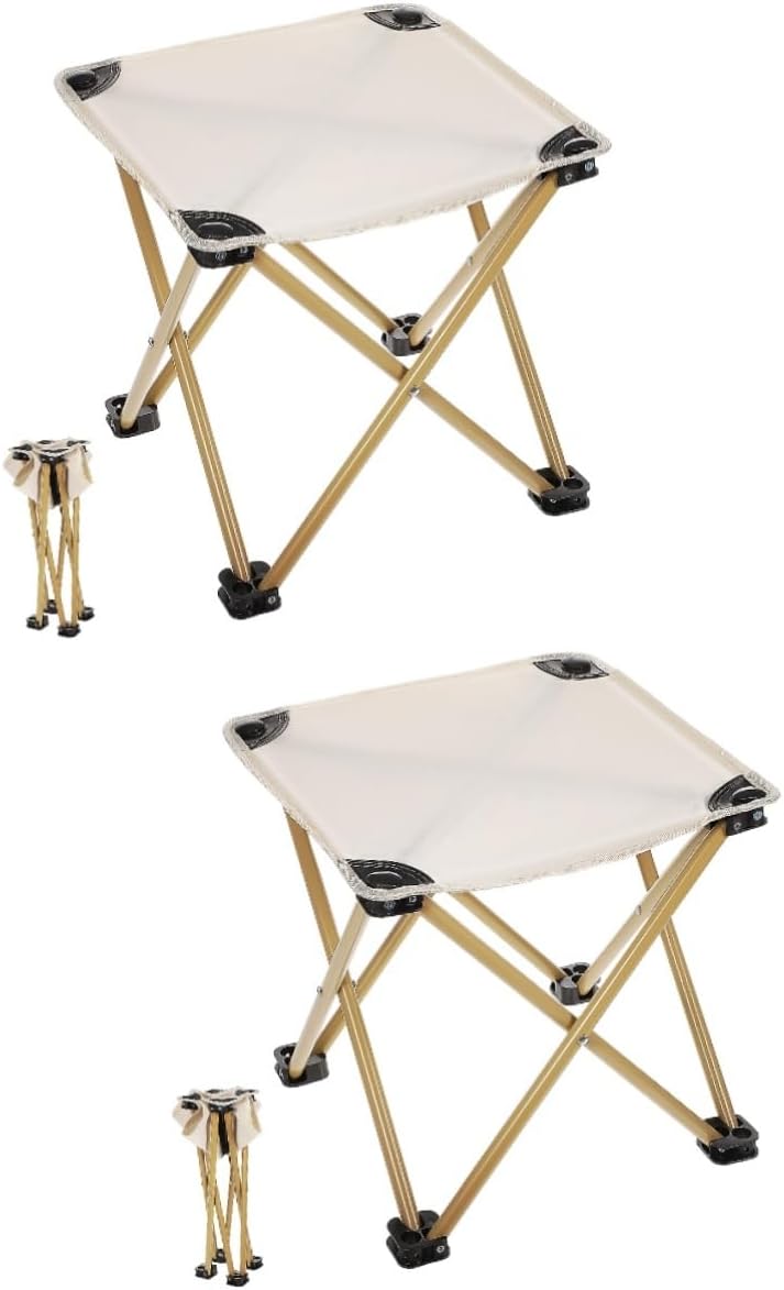 YARNOW 2pcs Collapsible Stool for Camping Backpacking Fishing Oxford Fabric Durable Design