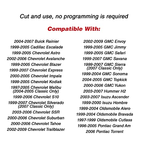 Keylessoption Keyless Entry Remote Car Key Fob And Key Replacement For 15042968 (Pack Of 2) #TOP6