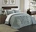 Chic Home 3-Piece Kaylee Floral Embroidered Duvet Set, King Green