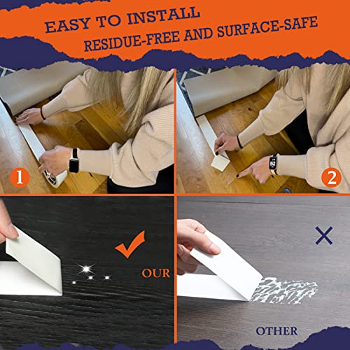 Eterart Double Sided Carpet Tape Heavy Duty For Area Rugs,Tile Hardwood Floors,Over Carpet,Rug Tape High Adhesive And Removable,Strong Sticky Tape,Indoor/Outdoor,Residue Free,2 Inches X 10 Yards,White #TOP4