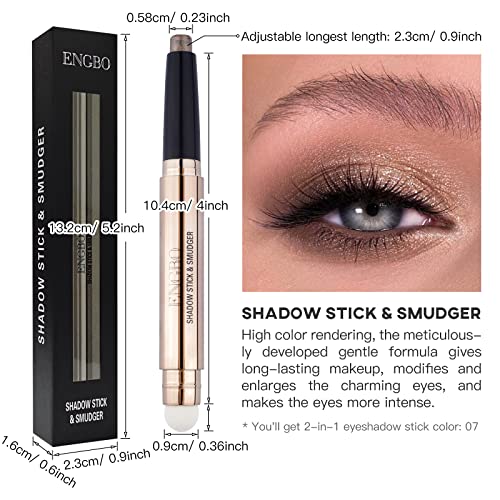 Lokfar Eye-Shadow Stick Makeup Cosmetics Eye Brightener Stick, Rotatable Cream Eye Shadow Pencil, Glitter Shimmer Eyeshadow Stick With Soft Brush For Eye Makeup (07# Cocoa Shimmer) #TOP1