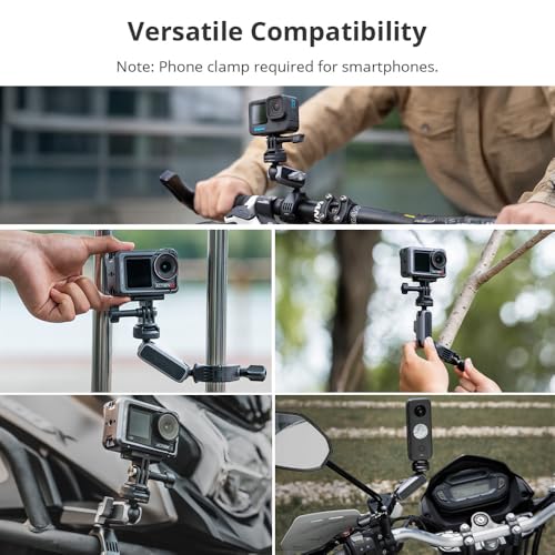 PGYTECH CapLock Quick Release Bike Motorcycle Handlebar Mount, 360°Dual-Ball Rotation, 1/4"-20 Adapter, for DJI OSMO Action 6/5 Pro/4/Pocket 4/3/Xtra Muse, Gopro 13, Insta360 Ace Pro 2/X5, Phone — view 4