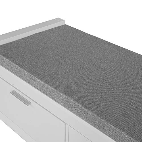 Haotian Fsr74-W,Hallway Storage Bench With Two Drawers And Padded Seat Cushion #TOP4