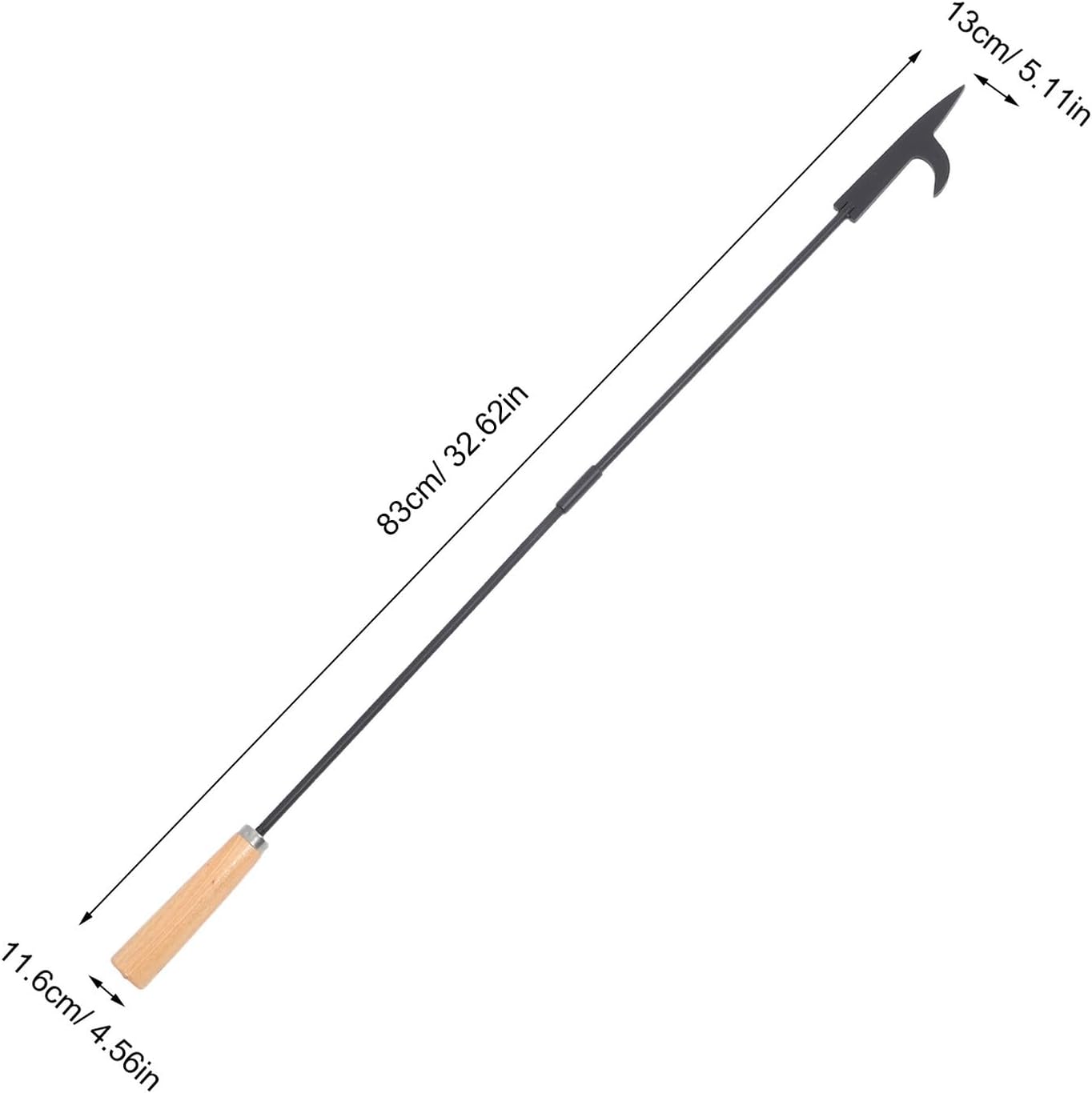 Garneck 2pcs Heavy Duty Fire Pit Poker with Wood Handle Portable Outdoor Campfire Tool for Safe Wood Control Indoor Stove and BBQ Use Reliable Iron Construction for Fireplace and Bonfire