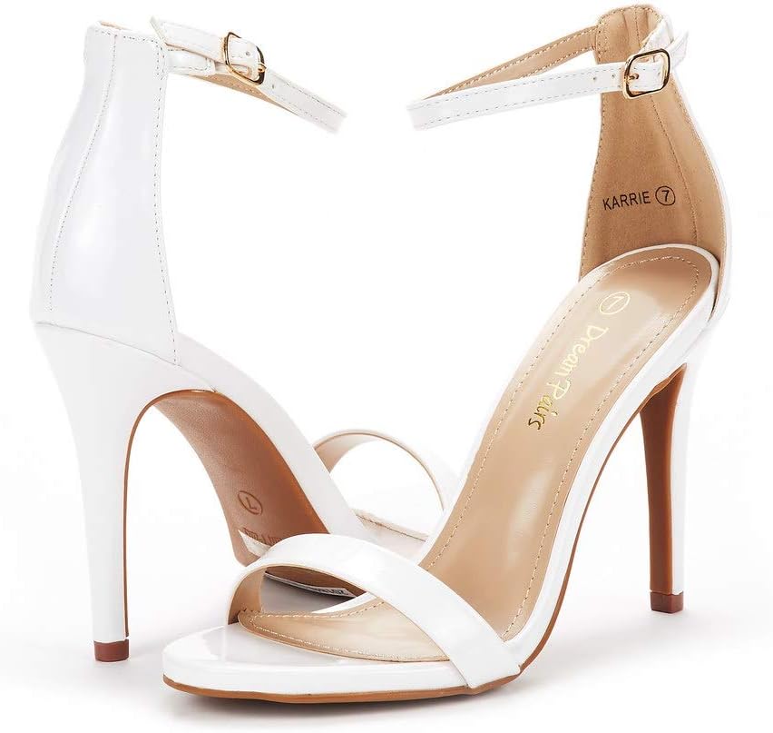 DREAM PAIRS Women's High Heels Flower Ankle Strap Stilettos Round Open Toe Dressy Sexy Sandals - Image 5