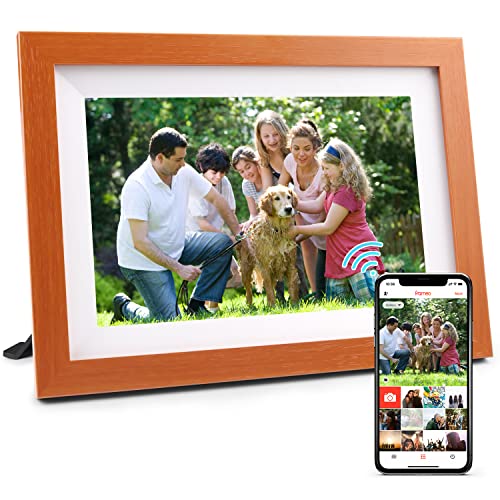 Henscoqi 10.1 inch WiFi Digital Photo Frame with IPS Touch Screen, Easy Setup to Share Photos and Videos via Frameo APP, 16GB Auto-Rotate Smart Digital Picture Frame as Gift for Family and Friends