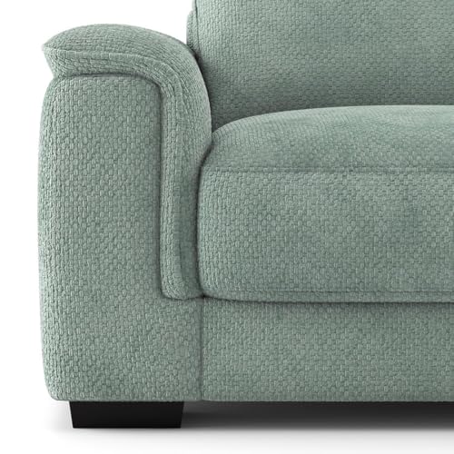 Image of Urban Ladder Miles 3 Seater Bamboo Fabric Sofa in Sky Blue Fabric