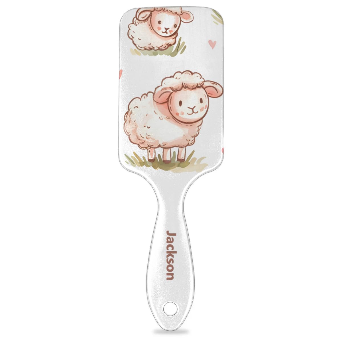 Custom Detangler Hair Brush for Kids Girls Hair Comb with Name Women Paddle Hairbrush Hair Brushes for All Hair Types Cute Sheep Comb