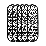 uyoyous 5 Stück Gummi Treppen Stufenmatten Relief rutschfeste Treppenstufe für den Innen- und Außeneinsatz 74 x 23x 0.3 cm Gummimatten (3mm-Schwarz)