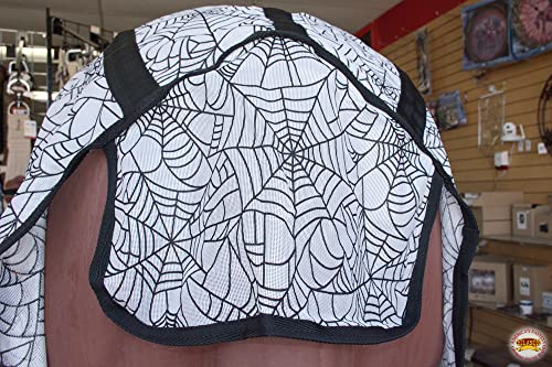 Image of Mesh Bug Fly Sheet for Horses with UV Protection - Spider Print by HILASON