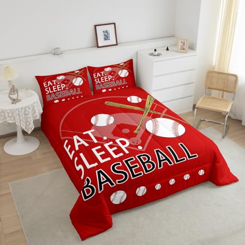 Image of Feelyou Baseball Bedding Set Full Size for Kids Teens