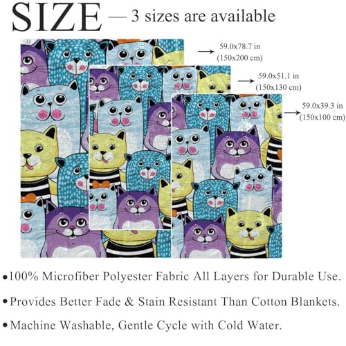 Couverture microfibre chaude jeté de canapé doux motif chat - 5