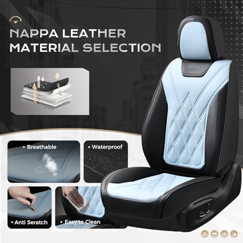 Image of Coverado Car Seat Covers, Front Covers for Cars, Car Seat Cover Front Seats, Car Seat Protector Waterproof, Leather Car Seat Cushion, Universal Interior Covers Seat Protectors for Most Cars Purple