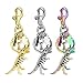 Ywmsfl Colorful Alloy Dinosaur Bone Keyring Eye Catching Metal Keychain Accessory Fashionable Bag Charm Ornament For Students