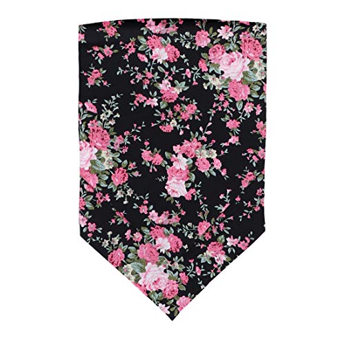 Long-Self Ascot For Party Black Long-Self Cravat Tie Ascot 100% Cotton Paisley 53"-Long Tall-Plus-Size Classic Hipster C.C.AQ.I.010 Dan Smith Black,Pink