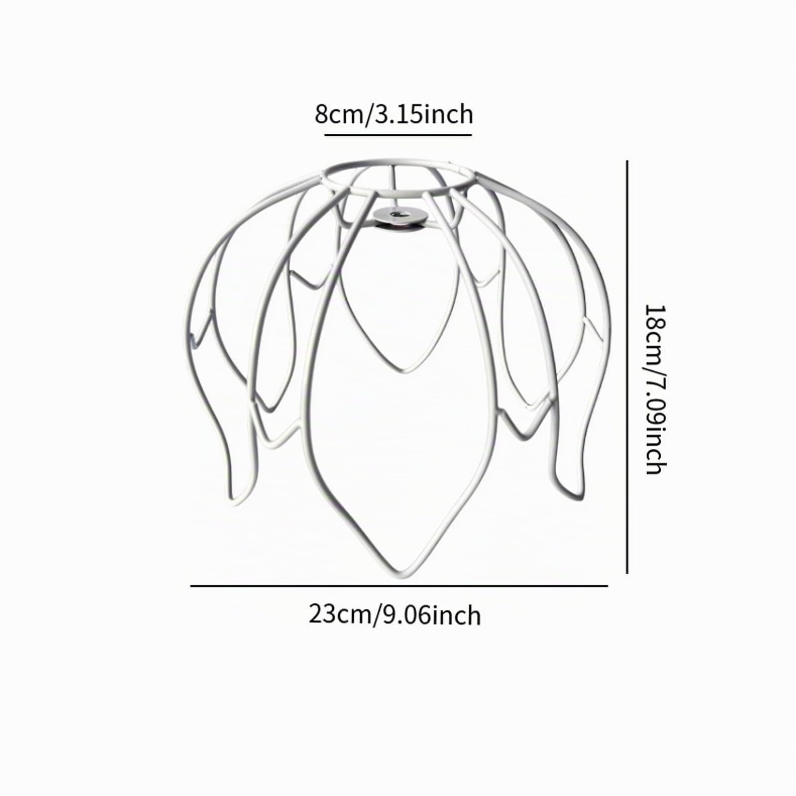 LOVIVER Lampenschirm-Käfig-Rahmen, Deckenleuchte-Schirm, DIY Eisen-Kunst, minimalistischer Lampenschirm-Rahmen, Pendelleuchte, Käfig für Wohnzimmer, Hotel, B 23cmx18cmx8cm