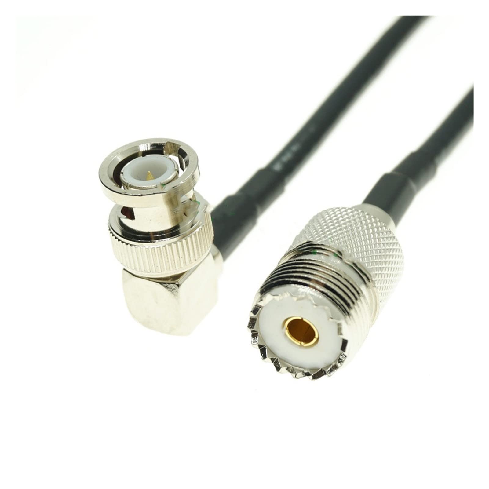 Turmeric Hengliang Store BNC Male Right Angle RA to UHF Female SO239 So-239 Jack Jumper Pigtail Coax RG58 Cable (Color : 1Pcs 3Feet)