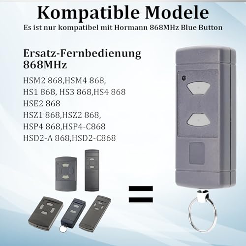3 Stück Garagentoröffner Fernbedienung für Garagentor, Garagentor Fernbedienung, Funkfernbedienung Garagentor, Kompatibel mit Hörmann 40,685 Hz, 2 Kanäle mit Nummernschild