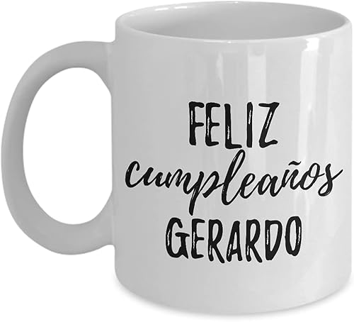 Feliz Cumpleanos Gerardo - Taza de café con nombre personalizado, 11 onzas