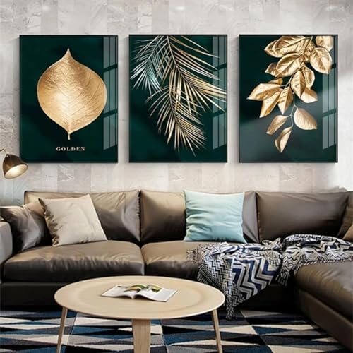 Affiche et impression nordique noire et dorée grand format 60x90 triptyque