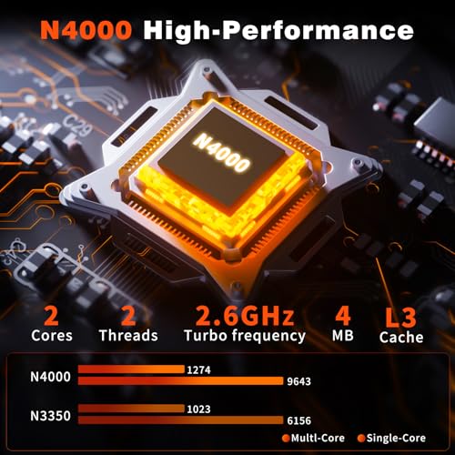Image of Gaming Laptop,15.6 inch Traditional Laptops N4000, Laptop with 12 GB RAM, 256 GB SSD,Slim Light Netbook WiFi5 Mini-HDMI 180 Angle Opening BT5.0, USB3.0, Thin and Light Laptop For Student Business Work