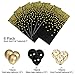 HOMIX Black and Gold Plastic Tablecloths for Rectangle Tables, 6 Pack Disposable Party Table Cloths, Gold Dot Table Covers with 30 Balloons for Birthday, Graduation, Cocktail Parties 54