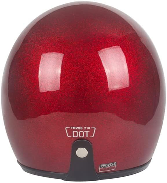 Miniatura 5 de Casco de motocicleta retro Harssidanzar 34 con cara abierta, estilo vintage para hombres y mujeres, aprobado por el Departamento de Transporte CU601
