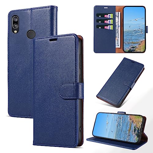 KKEIKO Coque pour Huawei P20 Lite, Antichoc Magnetique Étui à Rabat avec Porte Cartes, Portefeuille Housse en Cuir PU pour Huawei P20 Lite, Bleu