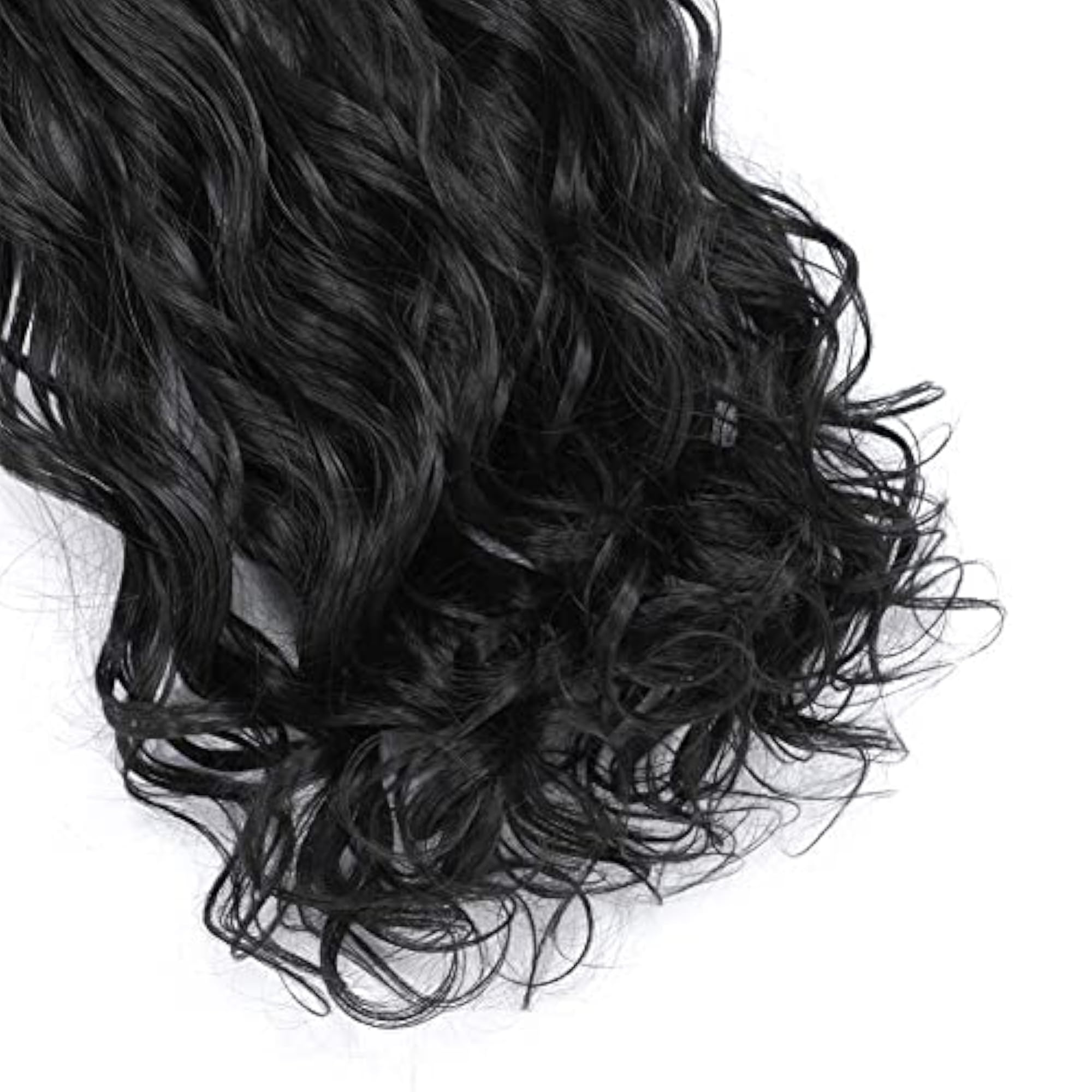 Curly/Wavy Hair Extension Natural Black for Women