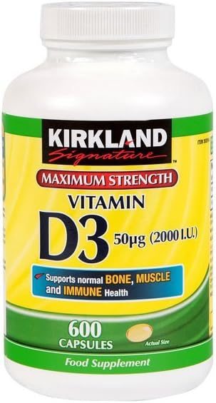 Kirkland Max Strength Vitamin D3 - 600 Capsules