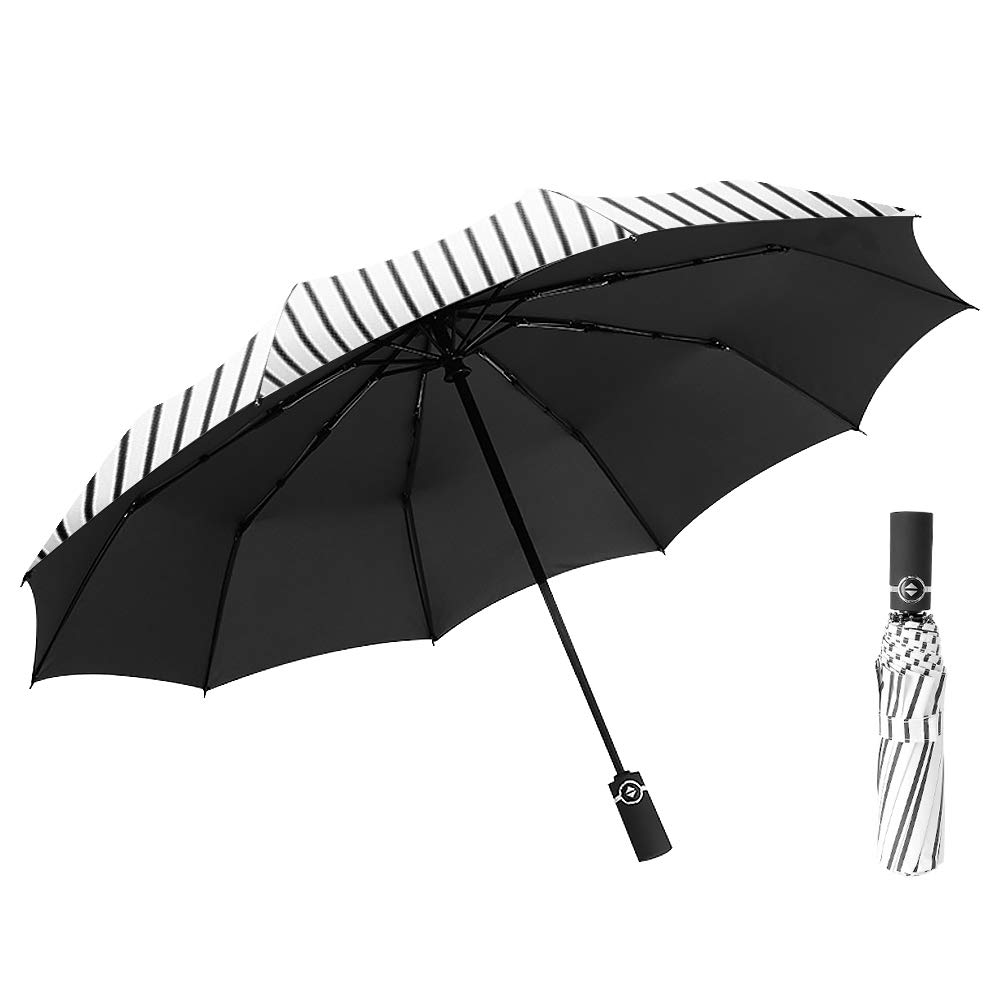 Paraguas a prueba de viento kabinga con revestimiento de protección UV negro para lluvia y sol