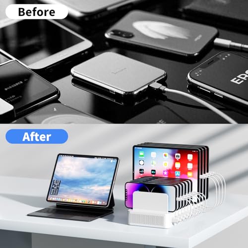 60W Charging Station for Multiple Devices, 10-Port USB Fast Charger - image 4