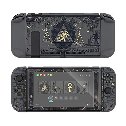 YUDIZWS Schalter Schutzgehäuseabdeckung, Hartschale für Switch Split Console Mysterious ägyptischer Rückenlehne und Handheld Haut,Case and Screen Protector Cover